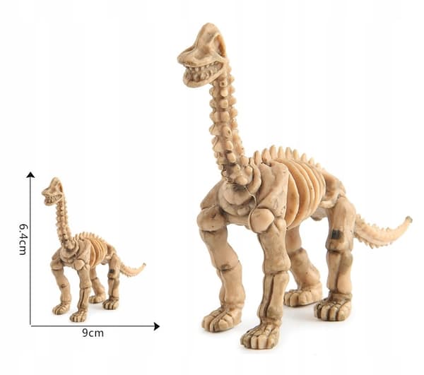 Set of 12 plastic dinosaur skeletons
