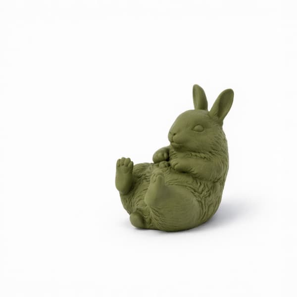 DECORATIVE FIGURINE: LYING RABBIT WITH RAISED PAWS – MANY COLOURS