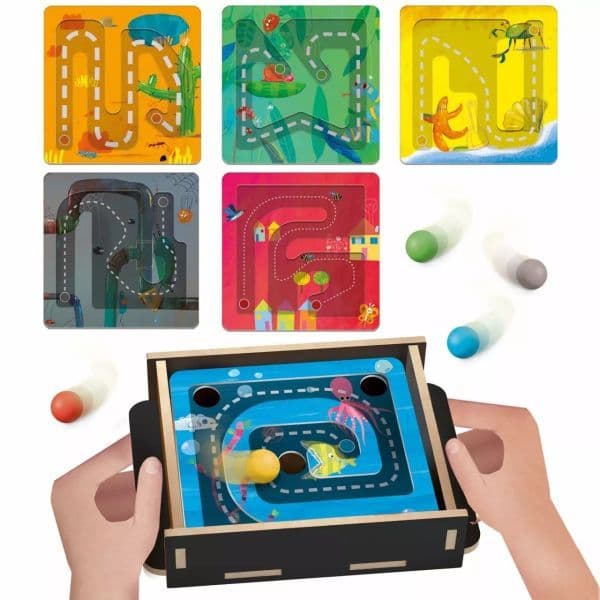 Headu: A wooden toy that helps develop coordination by guiding a ball