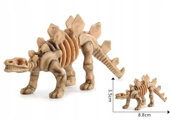 Set of 12 plastic dinosaur skeletons