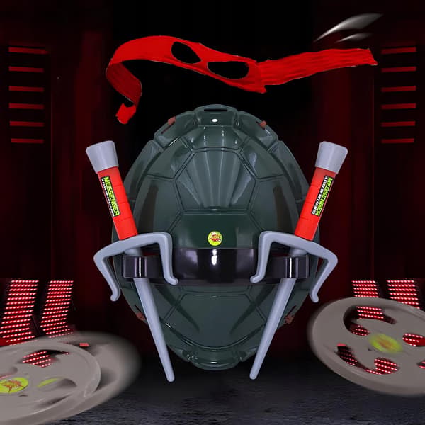 Raphael Ninja Turtles interactive set: trident, bandage, shuriken, shell