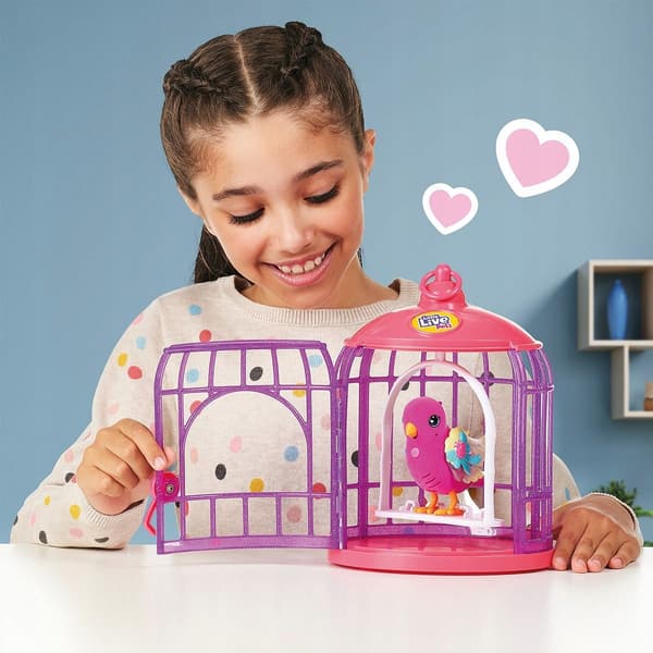 LITTLE LIVE PETS PINK BIRD IN A CAGE – INTERACTIVE, LIGHT-UP, CHIRPING