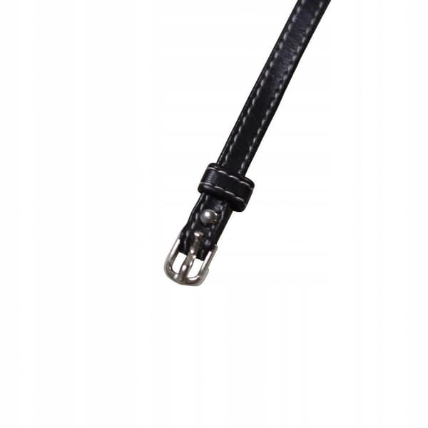 Miniature 1/6 scale belt with stitched edging – Black Silver Buckle W-line