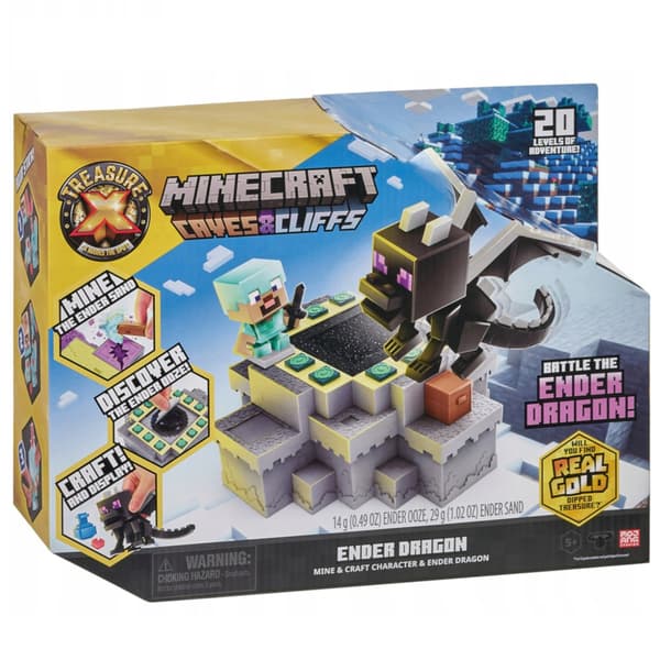 MINECRAFT TREASURE X CAVES & CLIFFS ENDER DRAGON FIGURINE SET