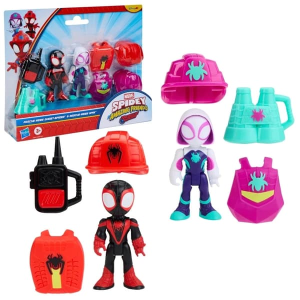 Miles Spin Morales and Ghost-Spider figurines - Spiday Disney set