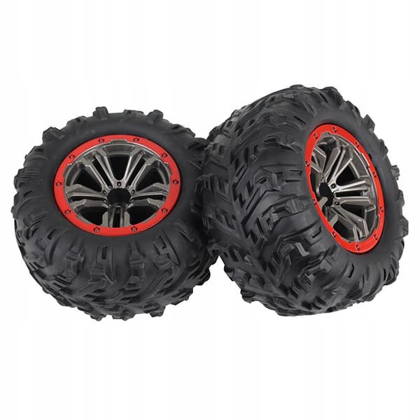 RC car tyres, 2 pcs. Rubber tyres, Hubs: 10 Remote-controlled car
