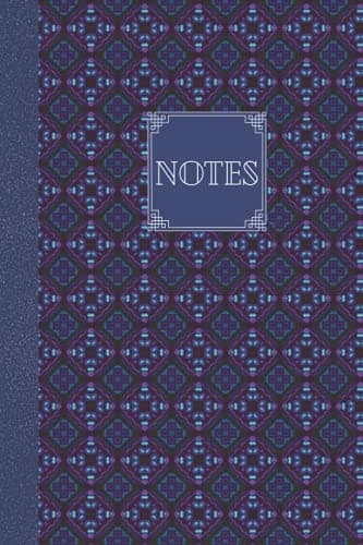 Notebook: A cute blank notebook with a purple and blue pattern, lined pages