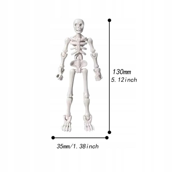 5-inch Halloween Decor: Poseable Skeleton – Versatile and Lightweight, Style A