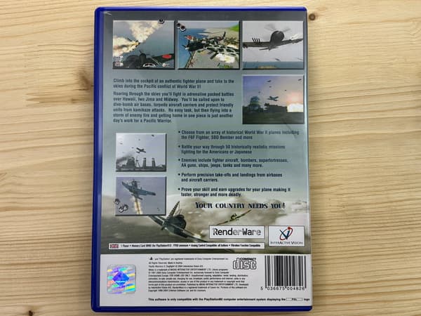 PACIFIC WARRIORS II DOGFIGHT – PS2 game, in excellent condition, complete set