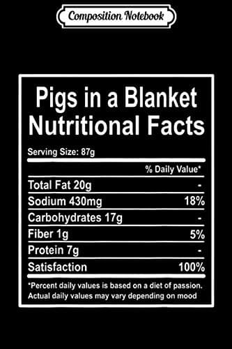 Composition Notebook: Funny Pigs in a Blanket – Nutritional Information – Christmas