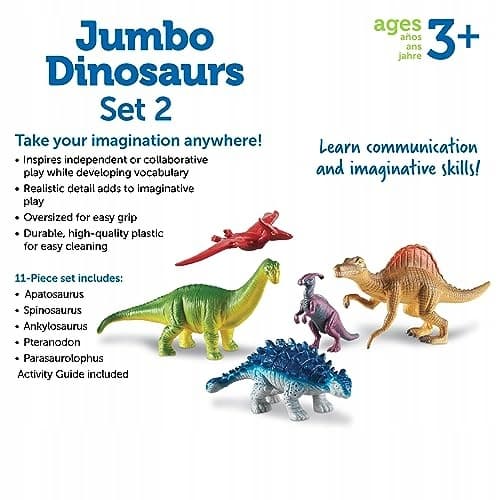 Learning Resources Jumbo Dinosaurs Set 2, Multicoloured LER0837