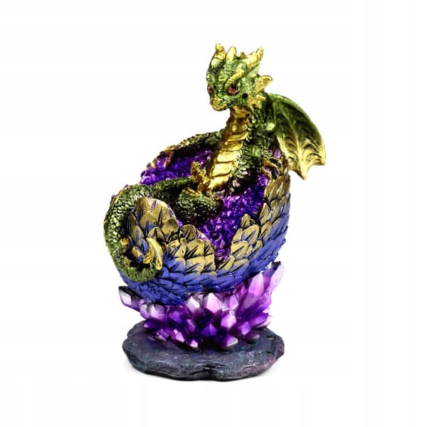 Elementy figurine: A small dragon hatching from a crystal egg
