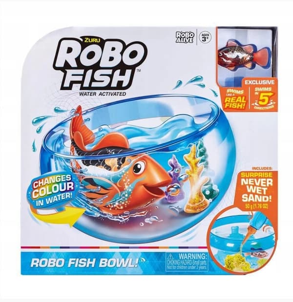 Robo Alive - Robo Fish - Interactive Aquarium Fish - Black - 7126