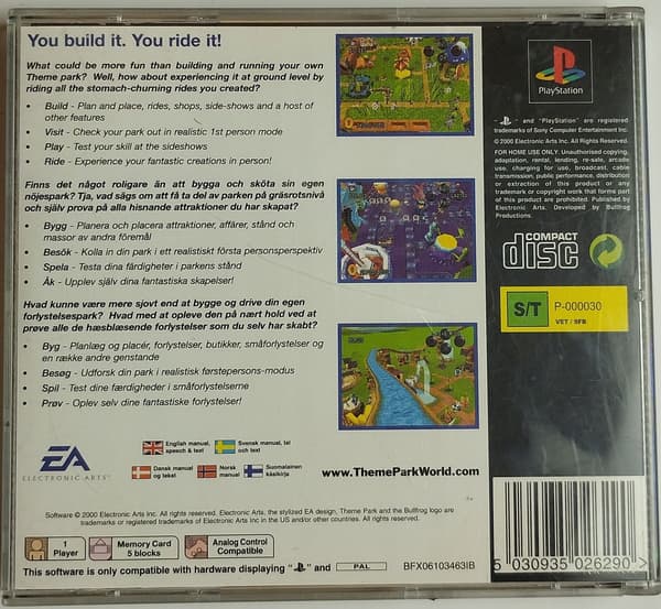 THEME PARK WORLD CLASSICS for Sony PlayStation (PSX)