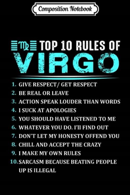 Composition Notebook: Top 10 Rules for a Virgo Zodiac Birthday Gift Journal/No
