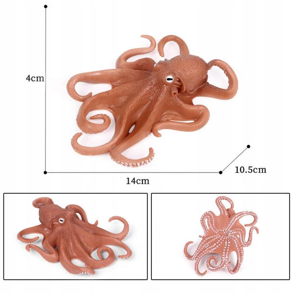 Marine Animal Figure Simulation: Marine Animals – Plastic Orange Octopus B
