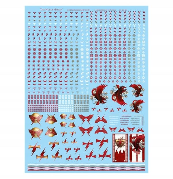 Warhammer 40,000 White Scars Legion Decal Sheet
