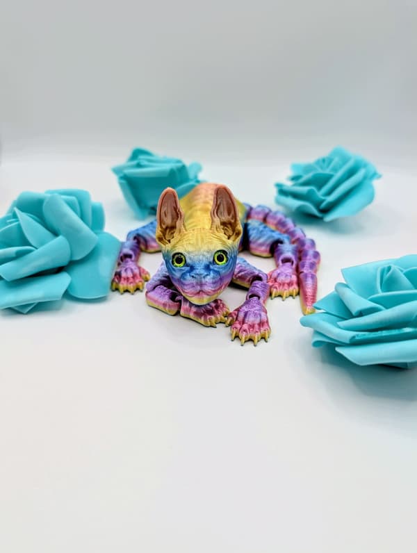 RAINBOW SPHINX KITTY 3D MOVING ANTI-STRESS FIGURINE 3D PRINT