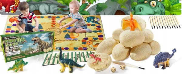 Gift: Educational Toy – Dinosaur Egg Dig-Out Set (12 eggs) with Play Mat