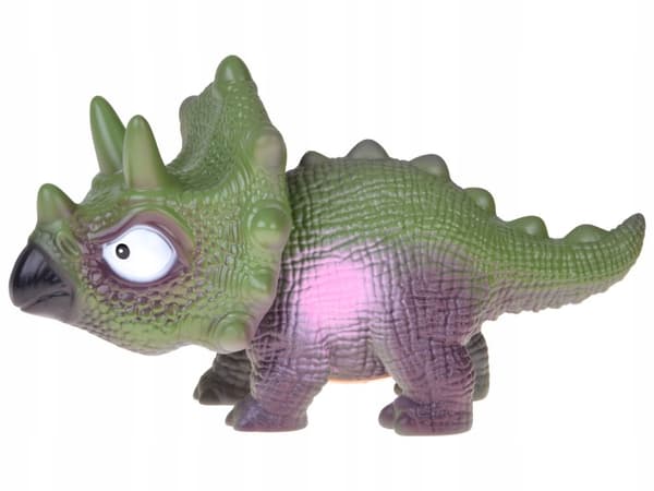 Interactive rubber Triceratops dinosaur figurine with sound – it ROARS