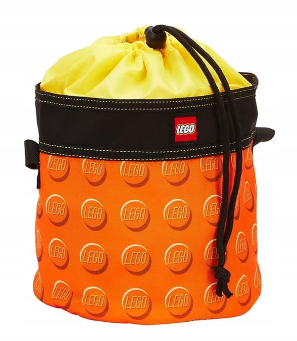 LEGO BAG, BUCKET, FABRIC CONTAINER FOR BRICKS, ORANGE