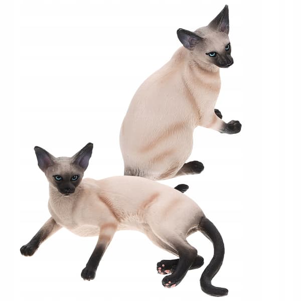 2 PLASTIC CAT FIGURINES FOR THE HOME AND GARDEN