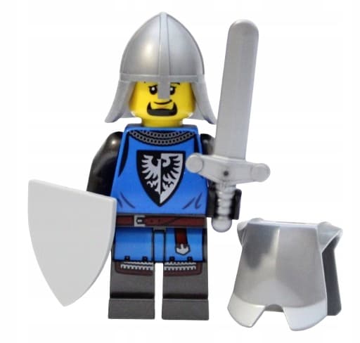 LEGO Castle Figure – Black Falcon Knight + Sword + Shield