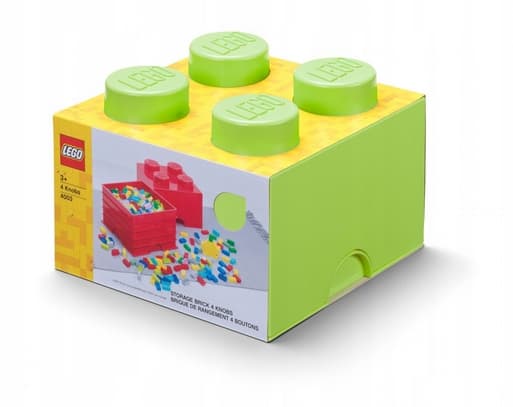 LEGO BRICK STORAGE BOX, 4-PACK, LIGHT GREEN, 25 cm, 40031220