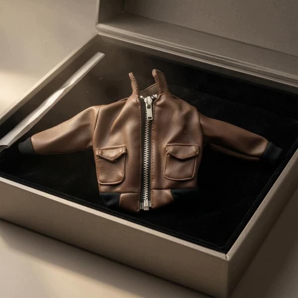 1/6 scale flight jacket. Ribbed sleeve cuffs. Collector’s edition accessories set