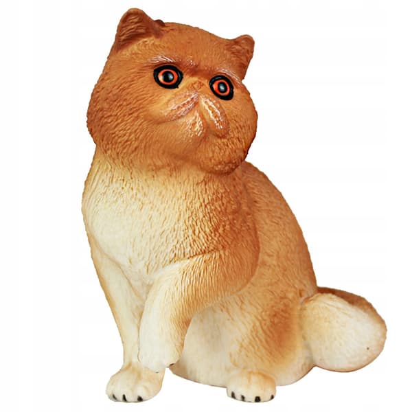 YELLOW PLASTIC CAT FIGURINE – HOME DECORATION