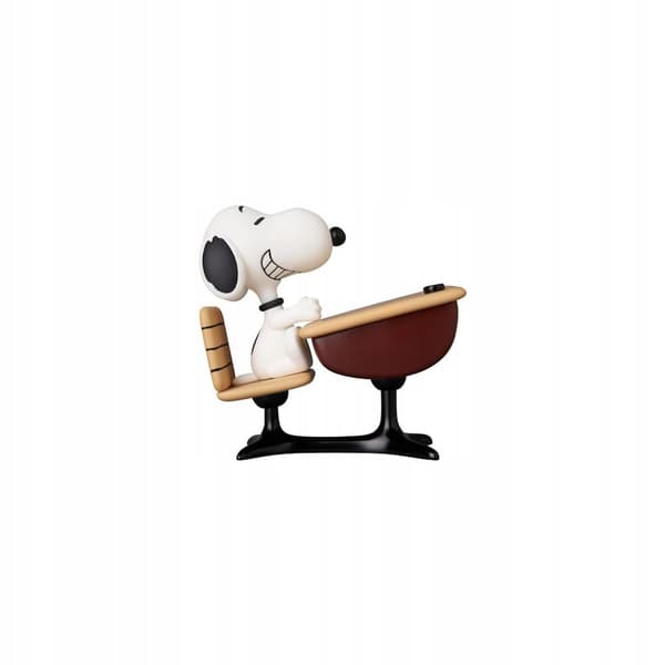 Peanuts Snoopy figurine with desk, 9 cm