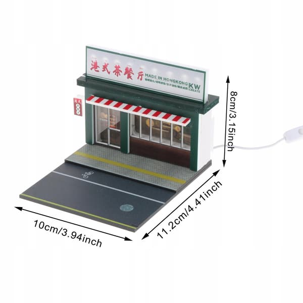 1/64 Scale Model Car Display Scene Background Setting Diorama Tea Restaurant