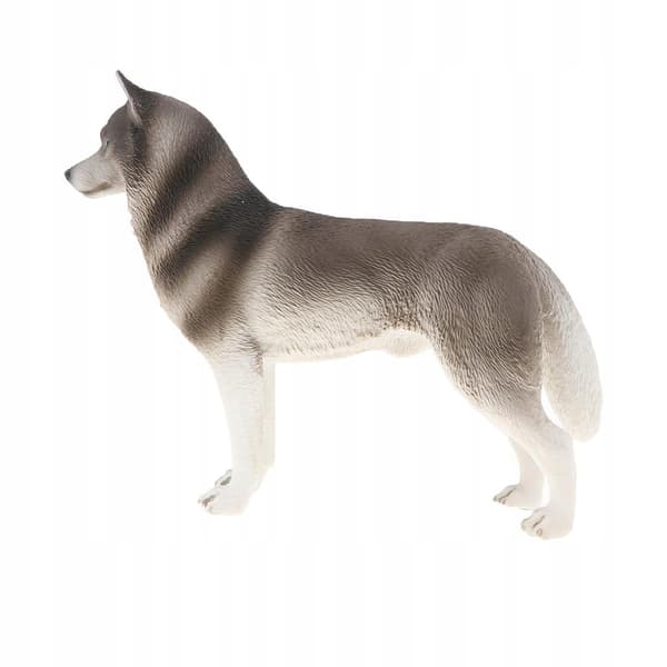 Animal Model Simulation Toy Figure Husky Figurine Home Decor Grey