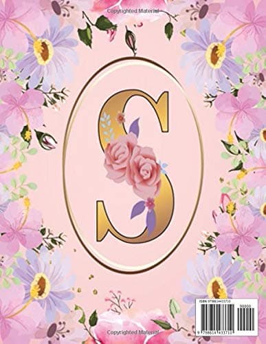 S: 8.5 x 11 / 120 beautifully lined pages / Monogram initial S notebook / Jo