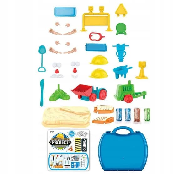 PLASTICINE SET: Construction Site Suitcase with 39 Accessories – GIRO 3+