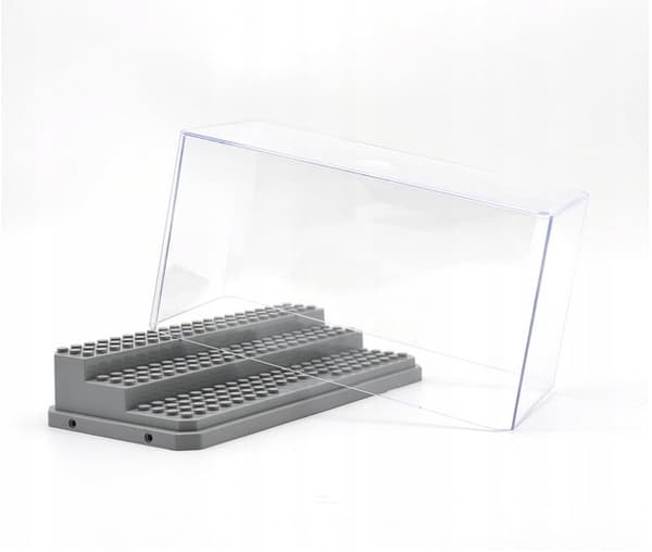Display Case, Transparent, 3-tier box for figurines, Grey