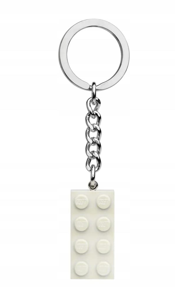 LEGO Keyring 854084 2x4 Brick, Metallic White
