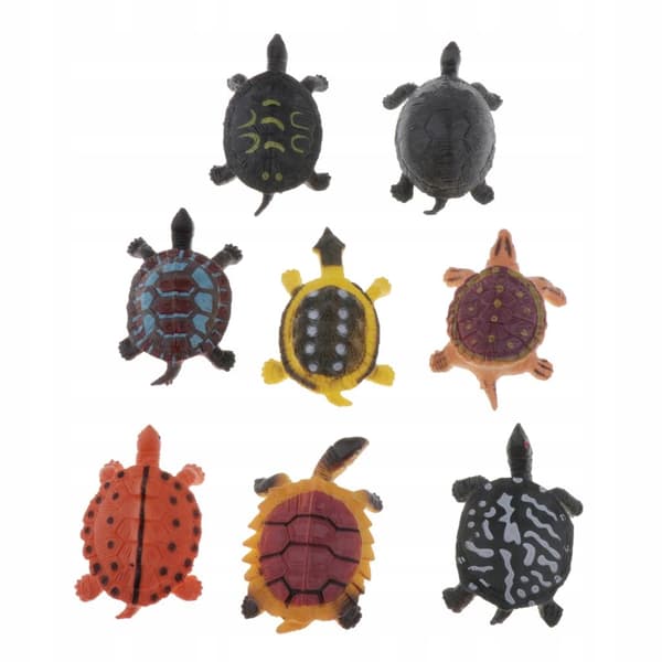 Plastic animal figurines – simulation toys, 8 pieces, including 8 turtles