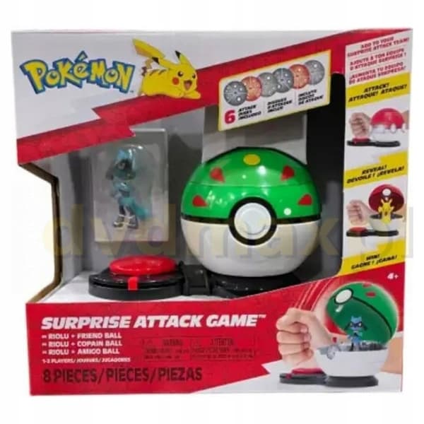 POKÉMON SURPRISE ATTACK GAME SET, SERIES 3: DUEL + RIOL FIGURINE