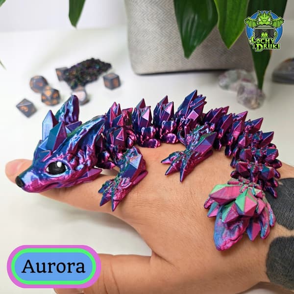 Crystal Wolfhound M Articulated Dragon – Aurora Dungeons and Prints