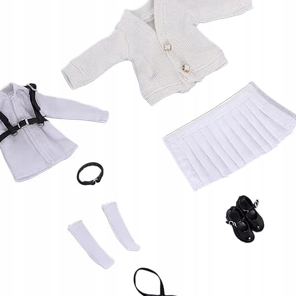 1/12 School Uniform Set – Outfit for action figures – White accessory bodysuit
