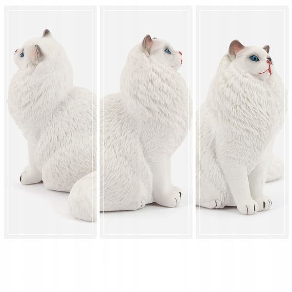 WHITE PLASTIC CAT DESK ORNAMENT