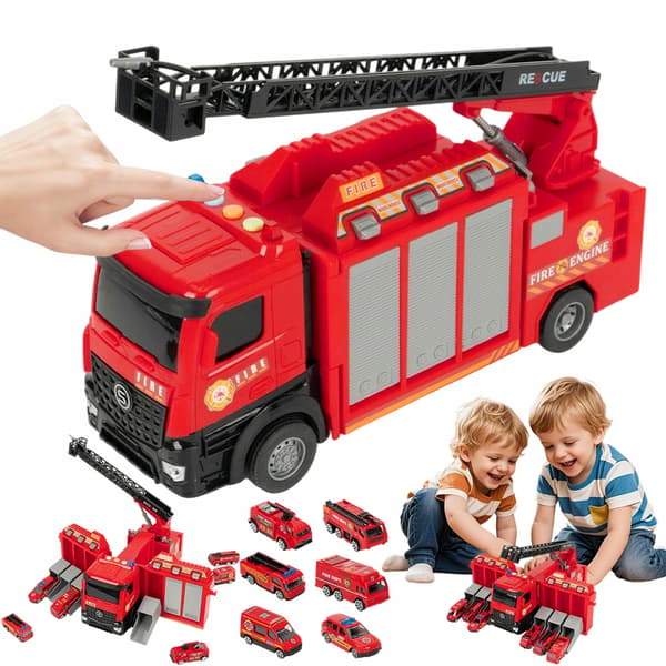 Toy fire engine, accessory set with lights and sounds