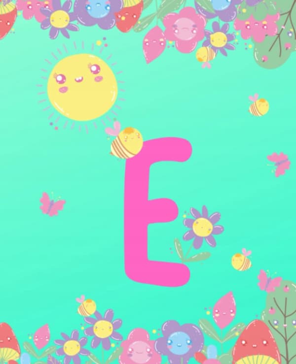 E: Adorable Monogram Initial 'E' Composition Notebook for Girls: (7.5 x 9