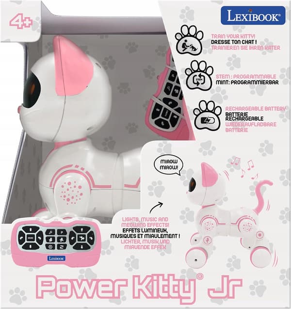 Lexibook Power Kitty Jr programmable STEM robot – pink and white