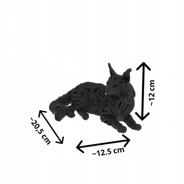 DECORATIVE FIGURINE: LYING MAINE COON CAT, OPENWORK, VARIOUS COLOURS