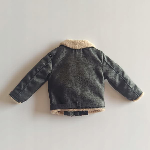 Jacket for 1:12 scale male figures, miniature jacket with pockets, black