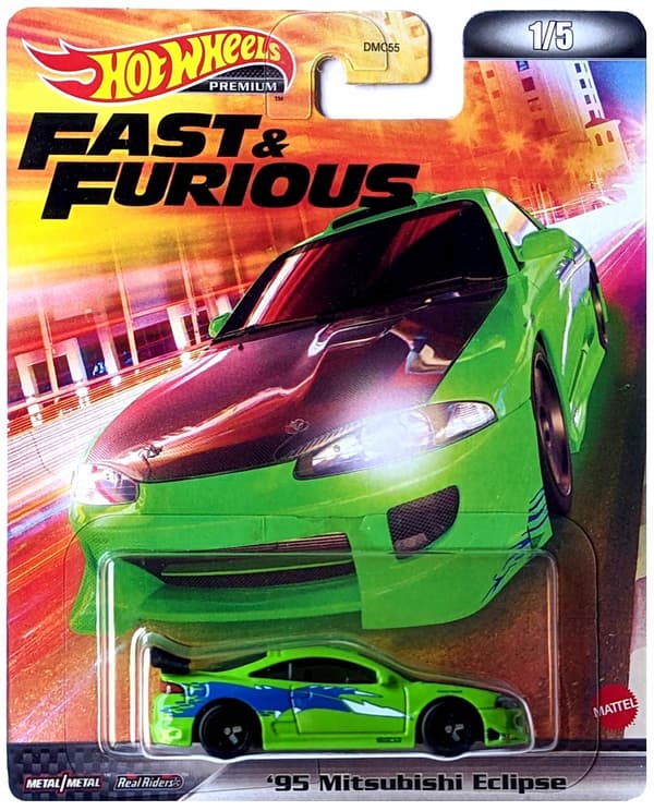 HOT WHEELS MITSUBISHI ECLIPSE RETRO ENTERTAINMENT 1/5 DAMAGED PACKAGE