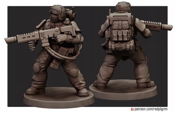 Veteraner x5 Red Pilgrim Miniatures 28 mm