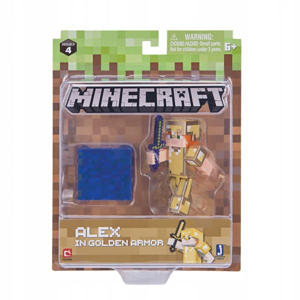 MINECRAFT STEVE FIGURINE IN GOLD ARMOUR